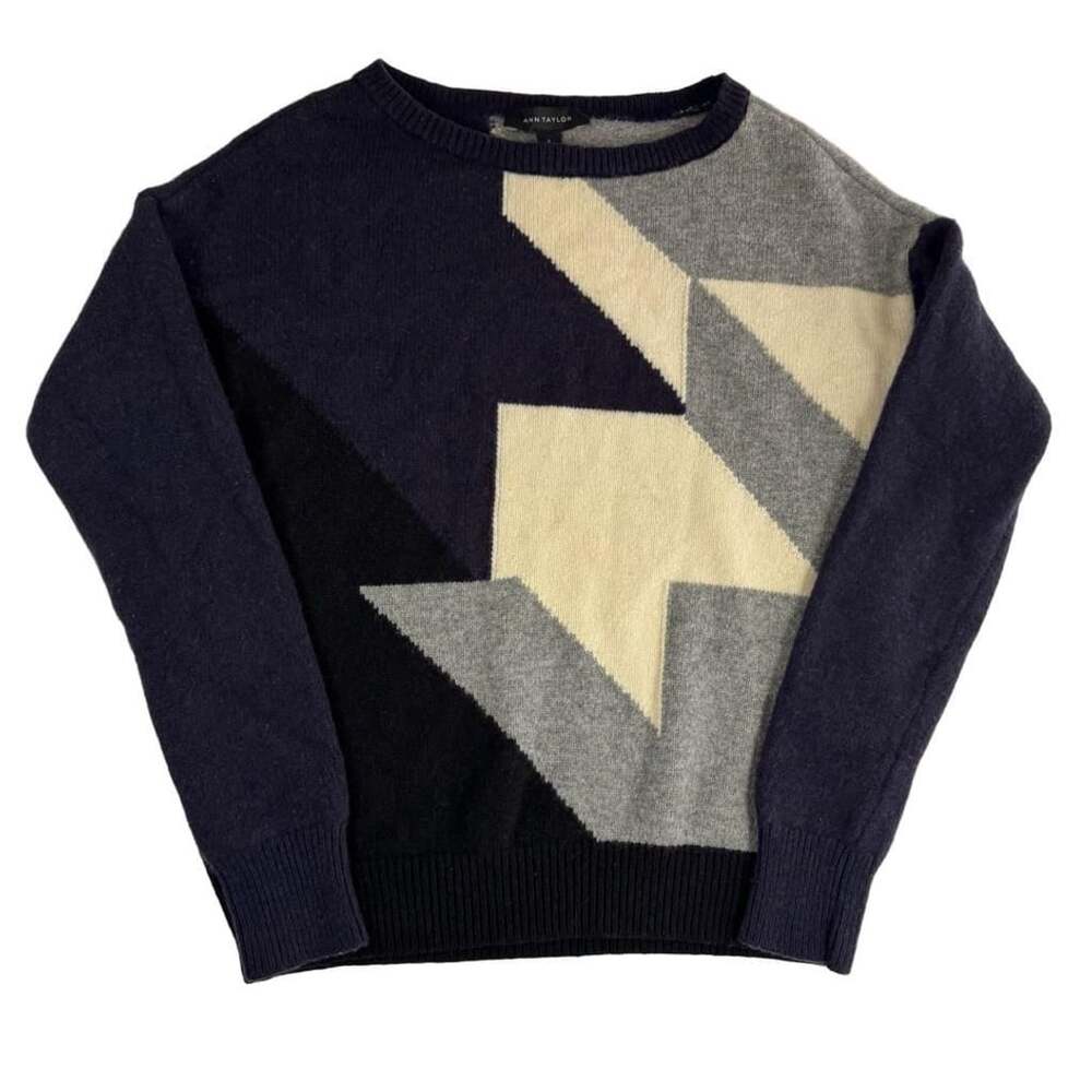 Ann Taylor Geometric cashmere wool Sweater Size Small